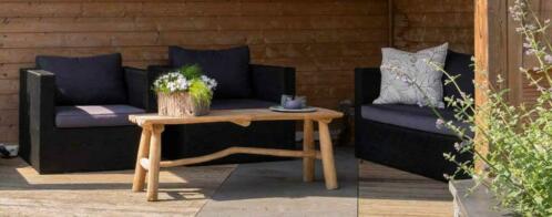 Tuinset 4 stoelen en loungebank