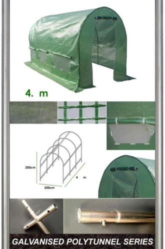 Tunnelkas -Serre-Folie tomatenserre 4x2x2 m 