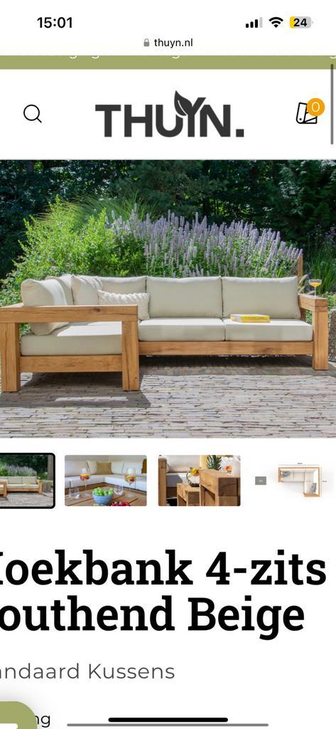 TUYN Hoekbank 4-zits  Loungeset voor in de tuin inc kussens