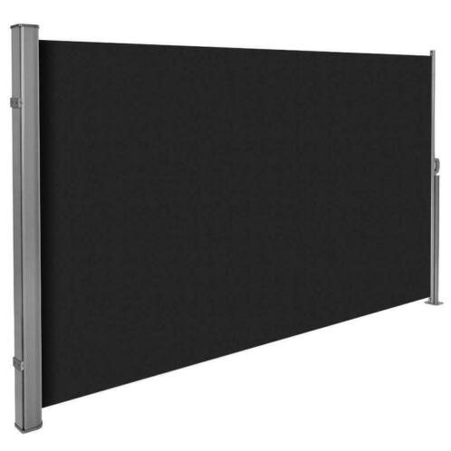 Uitschuifbaar aluminium windscherm 180x300 cm zwart A401528