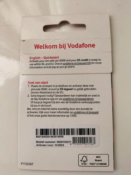 Uitstekend top nr Vodafone vaste prijs incl verzendkosten