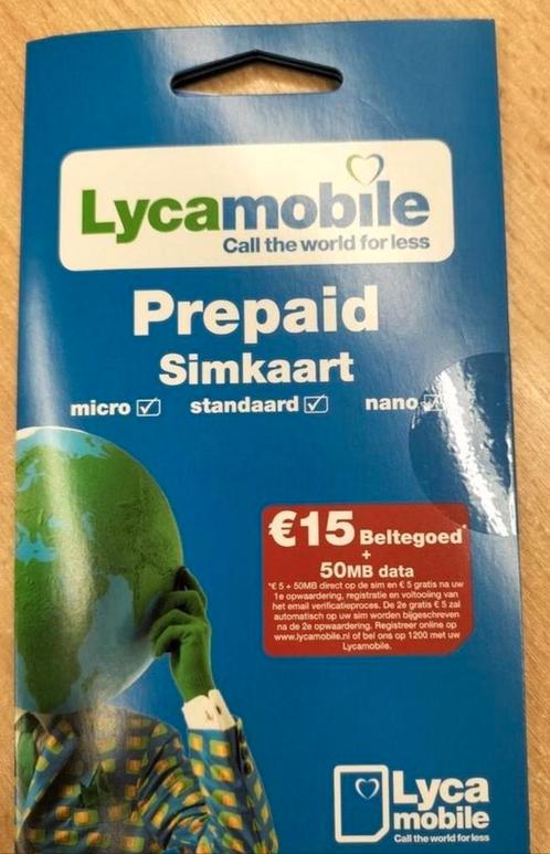 Uitstekend top nummer Lyca Prepaid sim vaste prijs 70 euro