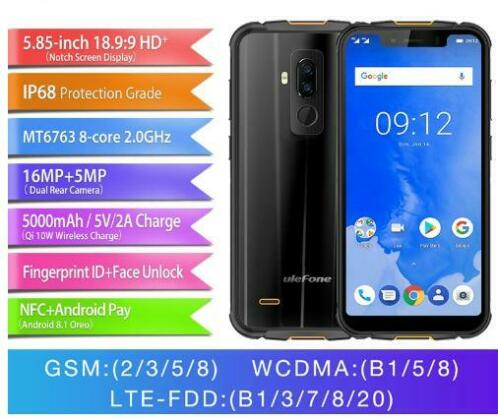  ULEFONE  Armor 5  5,85 inch  212,95 ALL IN  HOWSEA