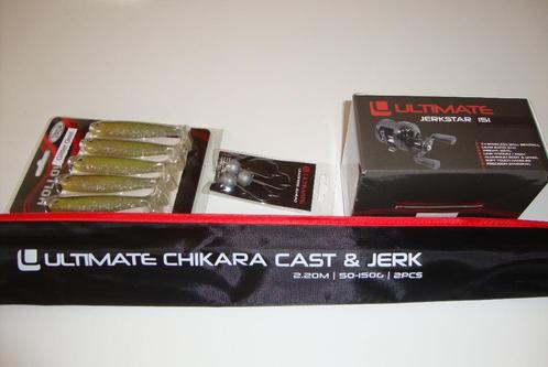 Ultimate cast amp jerk baitcaster hengel set , Snoek .