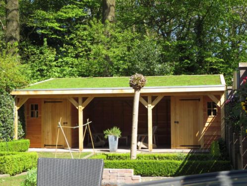 Uniek eikenhout bijgebouw, tuinhuis, overkapping