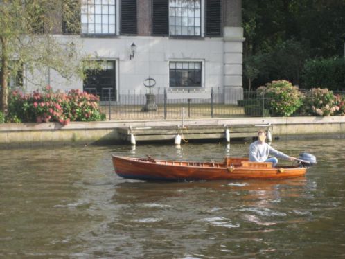 unieke houten roeiboot, Italiaans handwerk