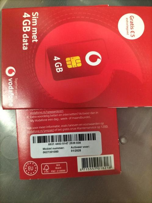 Unieke Makkelijk nummer Vodafone Prepaid Sim Kosten Geld