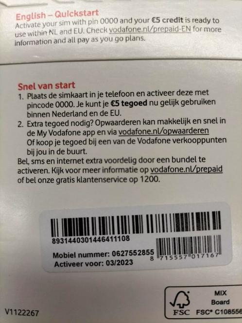 Unieke Makkelijk VODAFONE PREPAID NUMMER 0627552855