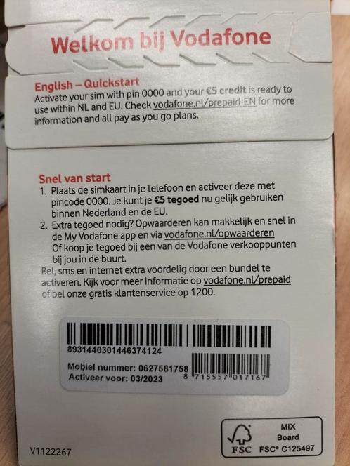 Unieke Makkelijk VODAFONE PREPAID NUMMER 0627581758