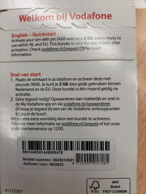 Unieke Makkelijk VODAFONE PREPAID NUMMER 0629214921