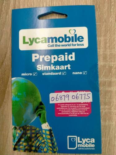 Unieke Mooie Prepaid Simkaart nr Lyca Mobile Kosten Geld.