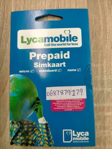 Unieke Mooie Prepaid Simkaart nr Lyca Mobile Kosten Geld.