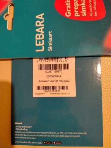 Unieke Mooie Prepaid Simkaart Nummer Lebara Mobile