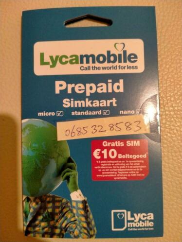 Unieke Mooie Prepaid Simkaart Nummer Lyca Mobile