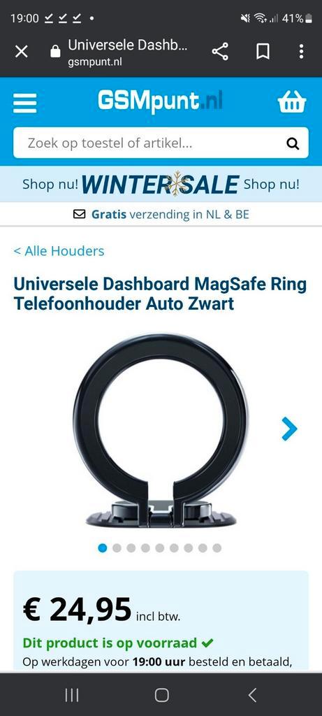 Universele Dashboard MagSafe Ring Telefoonhouder Auto Zwart