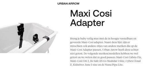 Urban Arrow Maxi Cosi adapter