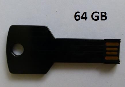  USB Stick ( Sleutel) Kleur Zwart Schrijfcapaciteit 64GB