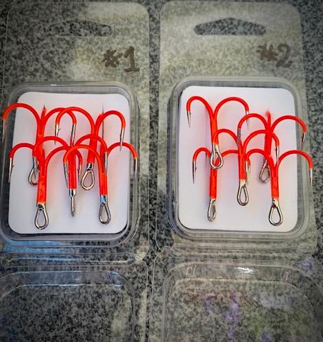 Uv Treble hooks Size 1 en 2   al vanaf 0,90 per stuk