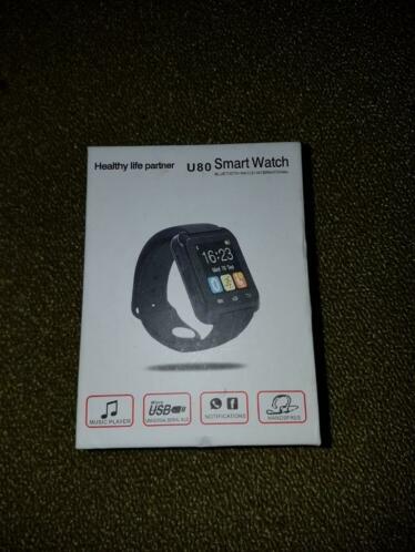 Uwatch U80 smartwatch - Zwart met siliconen band