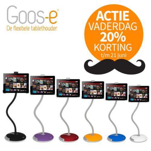 Vaderdag 20 korting op flexibele iPad tablethouder Goos-e