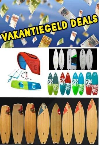 Vakantiegeld deals op 2016 kites, kiteboards en surfboards