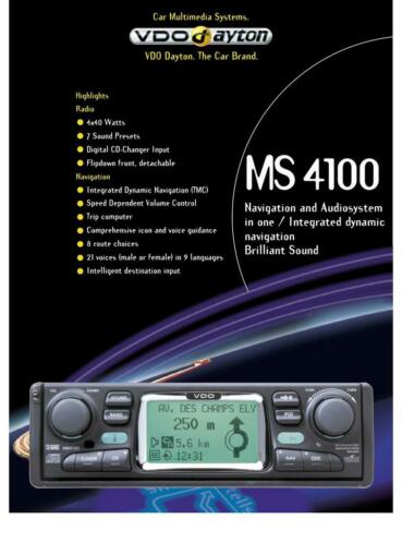 Vdo ms 4100 radionavigatie
