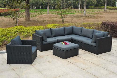 Vegas Loungeset Hoekbank met Hocker Inclusief Loungestoel Bl