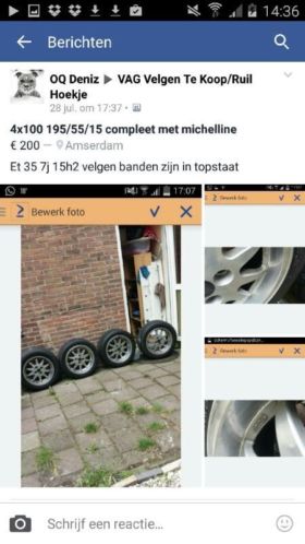 Velgen 4x100 mooi set met banden 