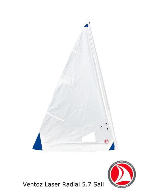 Ventoz Laser Radial Zeil 5.7 m2 (ILCA 6)  -Blauwe Patches