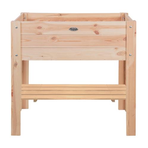 Verhoogde blank houten kweektafel maat S met L-voet