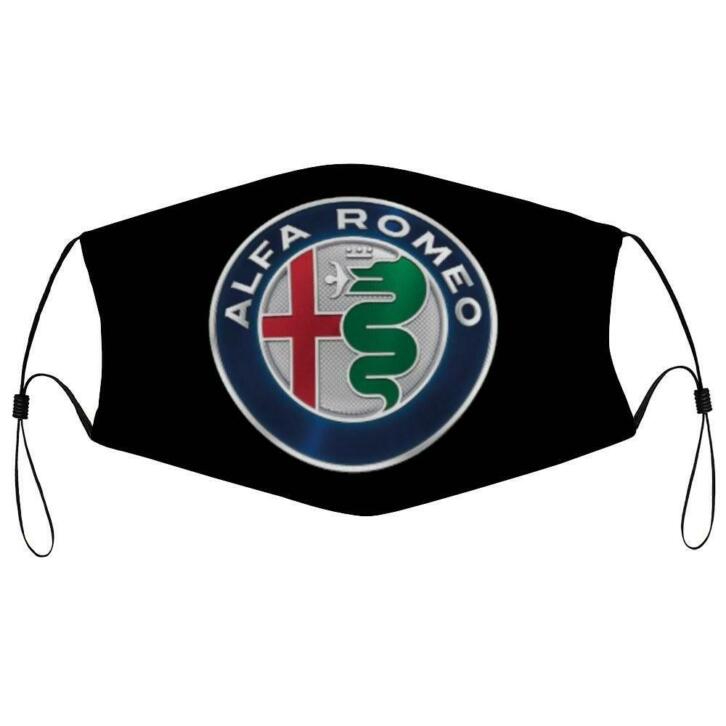 Verstelbare mondkapje 2x pm2.5 filters, Alfa Romeo logo