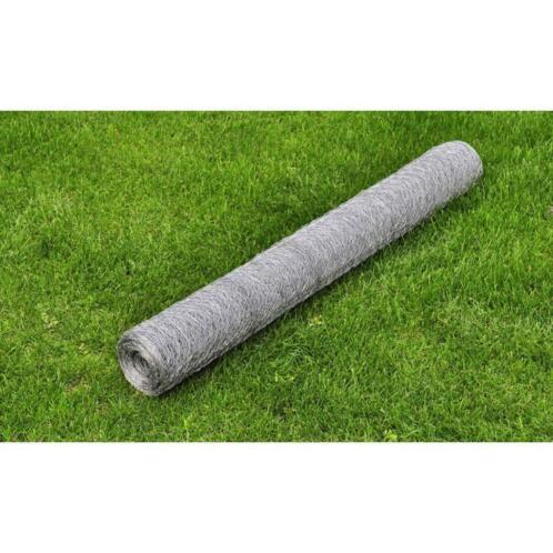 vidaXL Gaas verzinkt zeshoekig 0,5x25 m  maaswijdte 25 mm