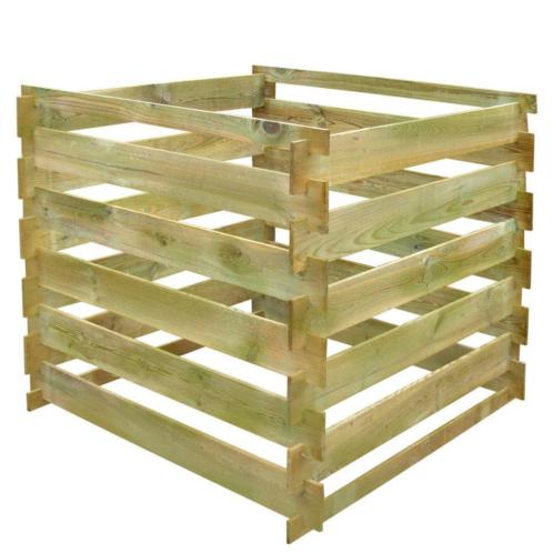 vidaXL Houten compostbak 0,54 m3 (vierkant) Composteerders