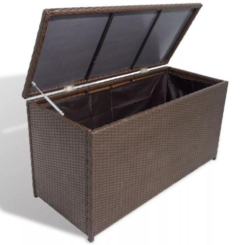 vidaXL Tuin opbergbox bruin poly rattan