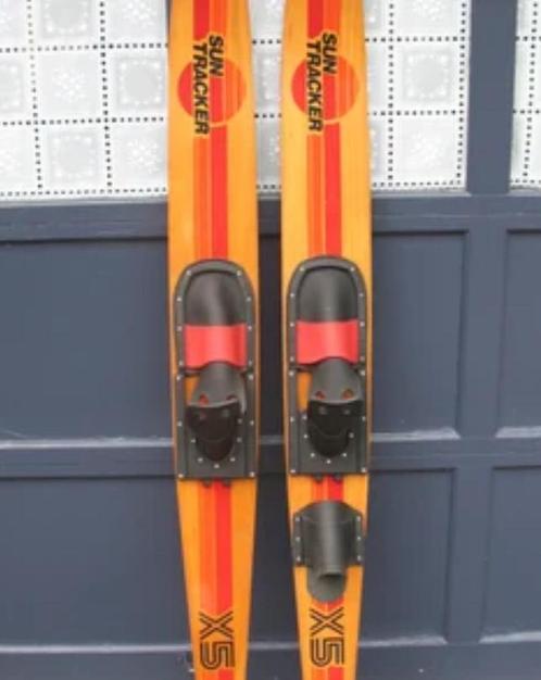 Vintage Pair of Sun Tracker Wooden Wood Water Skis 67quot