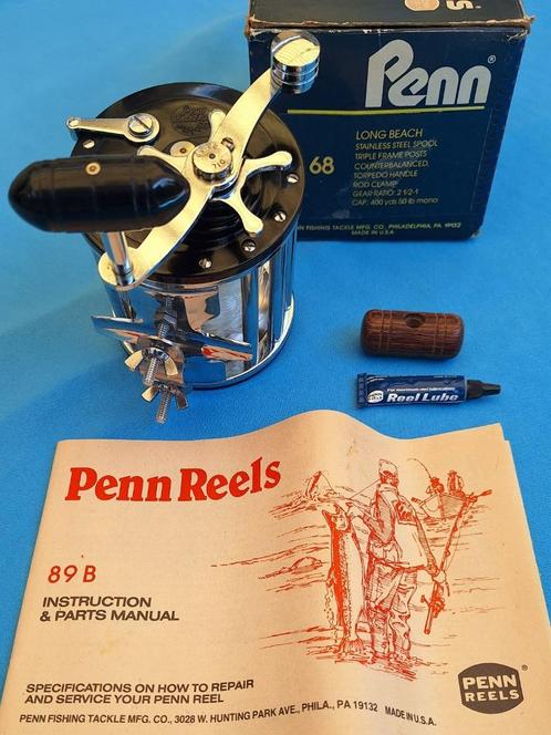 vintage Penn long beach 68 fishing reel vis-molen met doos