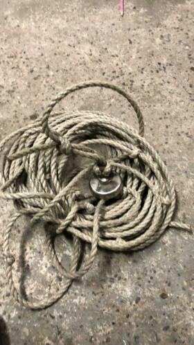 Vismagneet met 25 meter touw
