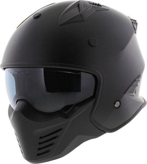 Vito Bruzano Jethelm - Motorhelm - Mat Zwart - Maat M