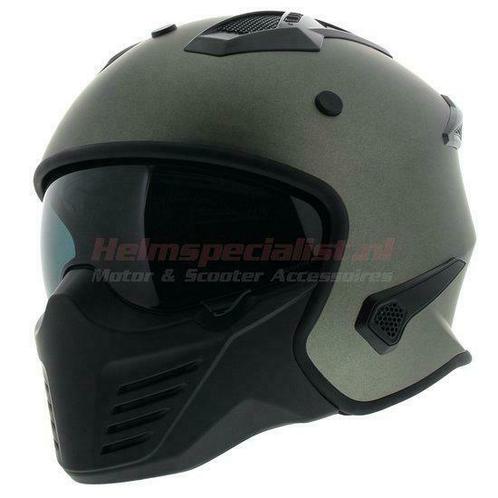 Vito Jet Bruzano helm mat titanium motorhelm brommerhelm