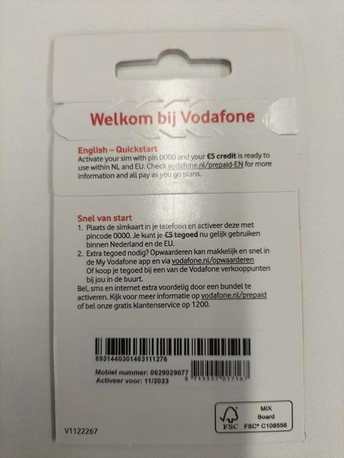 VODAFONE SIM Unieke Nummer 06.290.290.77