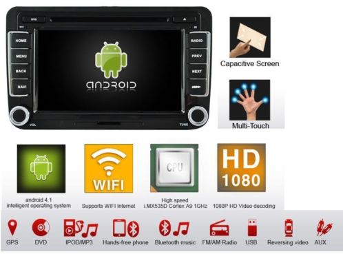 Volkswagen navigatie rns 510 dvd android 4.3 usb carkit usb