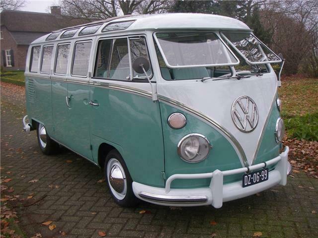 Volkswagen T1 samba . 1964 Groen Duitse bus