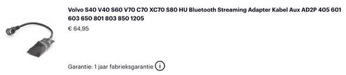 Volvo S40 V40 S60 V70 C70 XC70 S80 HU Bluetooth Streaming Ad