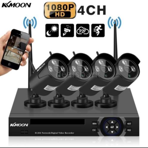 Voorkom inbraak Home safe HD 4 camera WIFI alarm systeem.