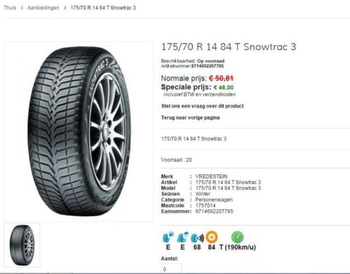 Vredestein Snowtrac 3, 17570 R 14 84 T