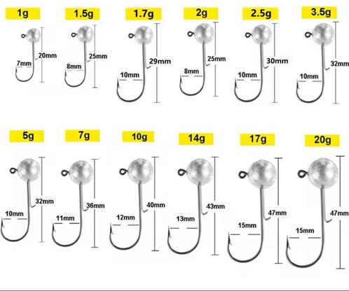 Weerhaak met loodkop  Diverse Gewichten