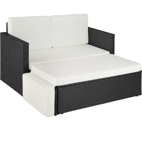 Wicker loungesofa Corfu - zwart