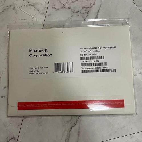 Window Server 2022 Standard 16Core DVD - Inclusief Factuur