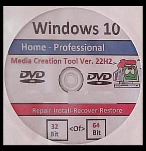 Windows 10 22H2, Home amp Windows 10 Prof NL Editie, Enkel DVD