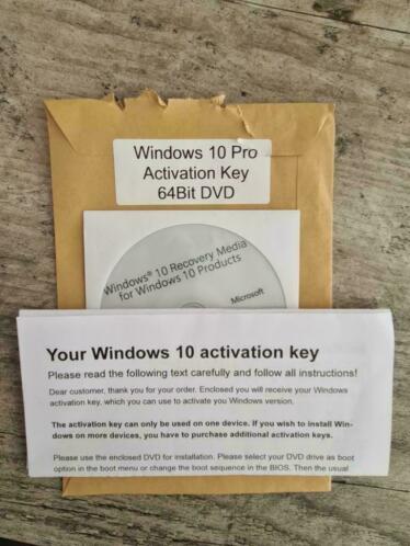 Windows 10 Home 64 BIT - DVD - Product key - Restvoorraad